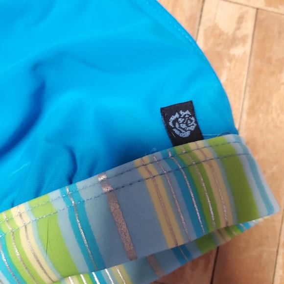 💥3 for $15💥 Bright Blue with Green stripes 2pc Bikini - Picture 3 of 8